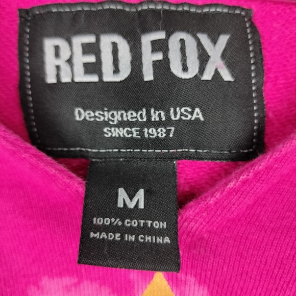 Red Fox Dip Dyed Distressed Barbiecore Only God Can Judge Me Graphic Hoodie Sz.M - Picture 7 of 7